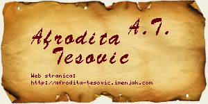 Afrodita Tešović vizit kartica
